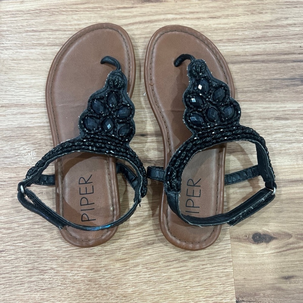 Piper Black Jewel Girls Sandals